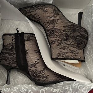 INC International Concepts Black Lace Stiletto Boots